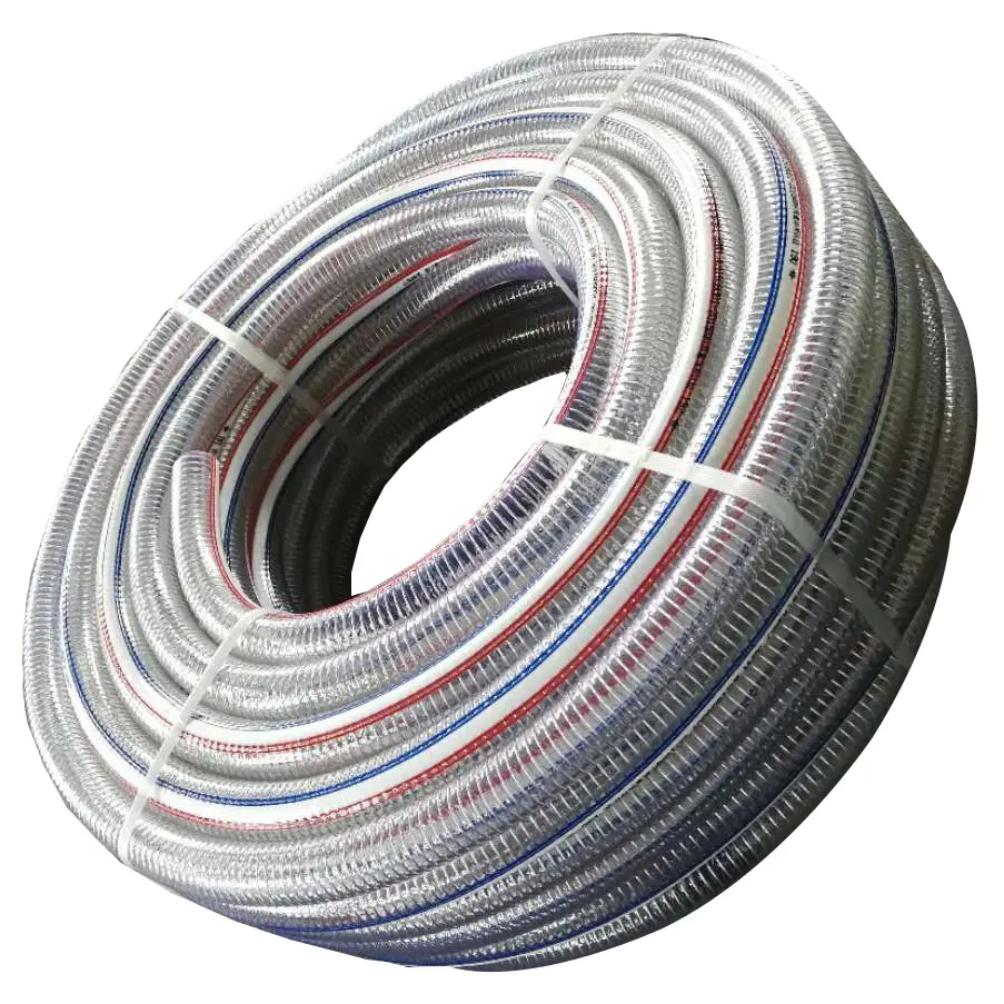 Manguera flexible de alambre de acero de PVC transparente en espiral de alto rendimiento